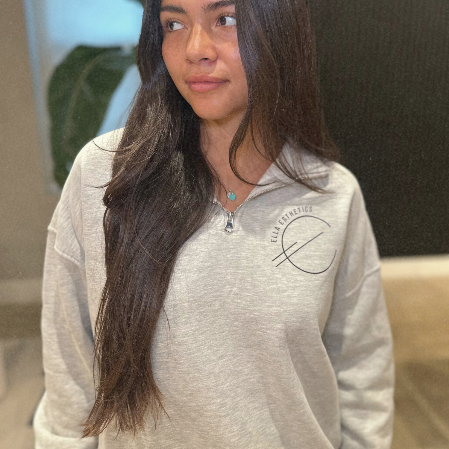 Grey Quarter-Zip Sweater