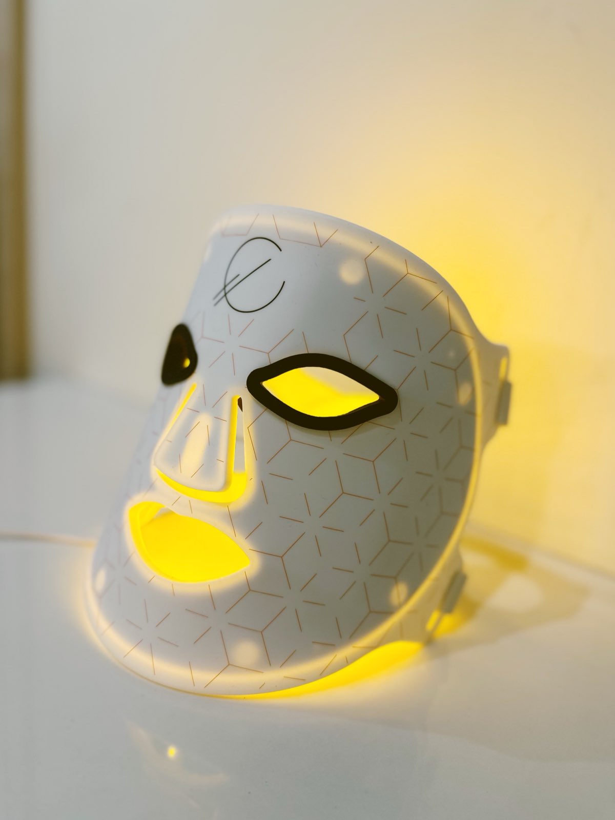 Face, Neck, and Chest LED Light Therapy Mask - White