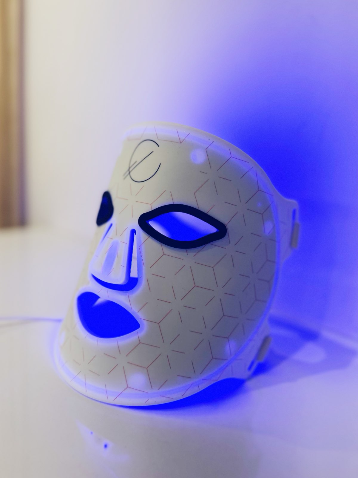 Face, Neck, and Chest LED Light Therapy Mask - White