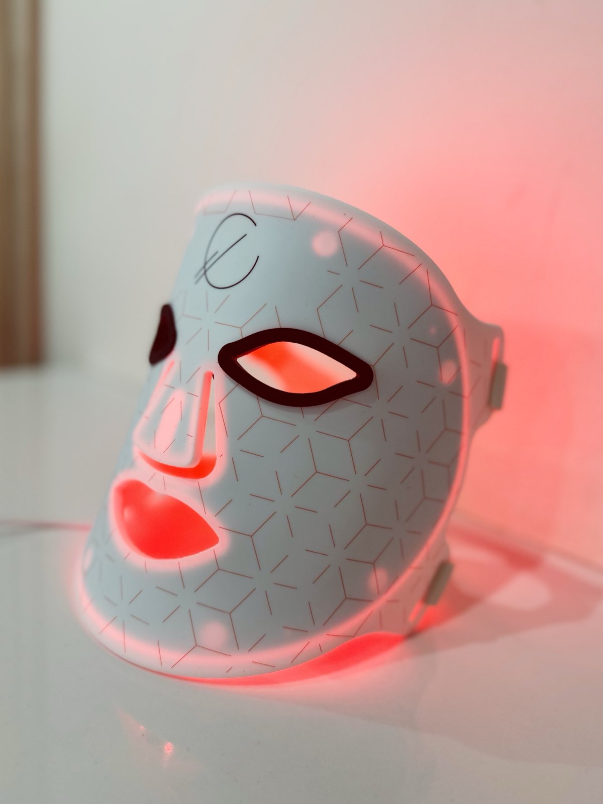 Face, Neck, and Chest LED Light Therapy Mask - White